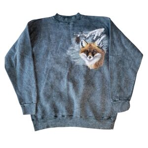 Vintage 90s Stonewashed Fox Sweatshirt Adult Medium